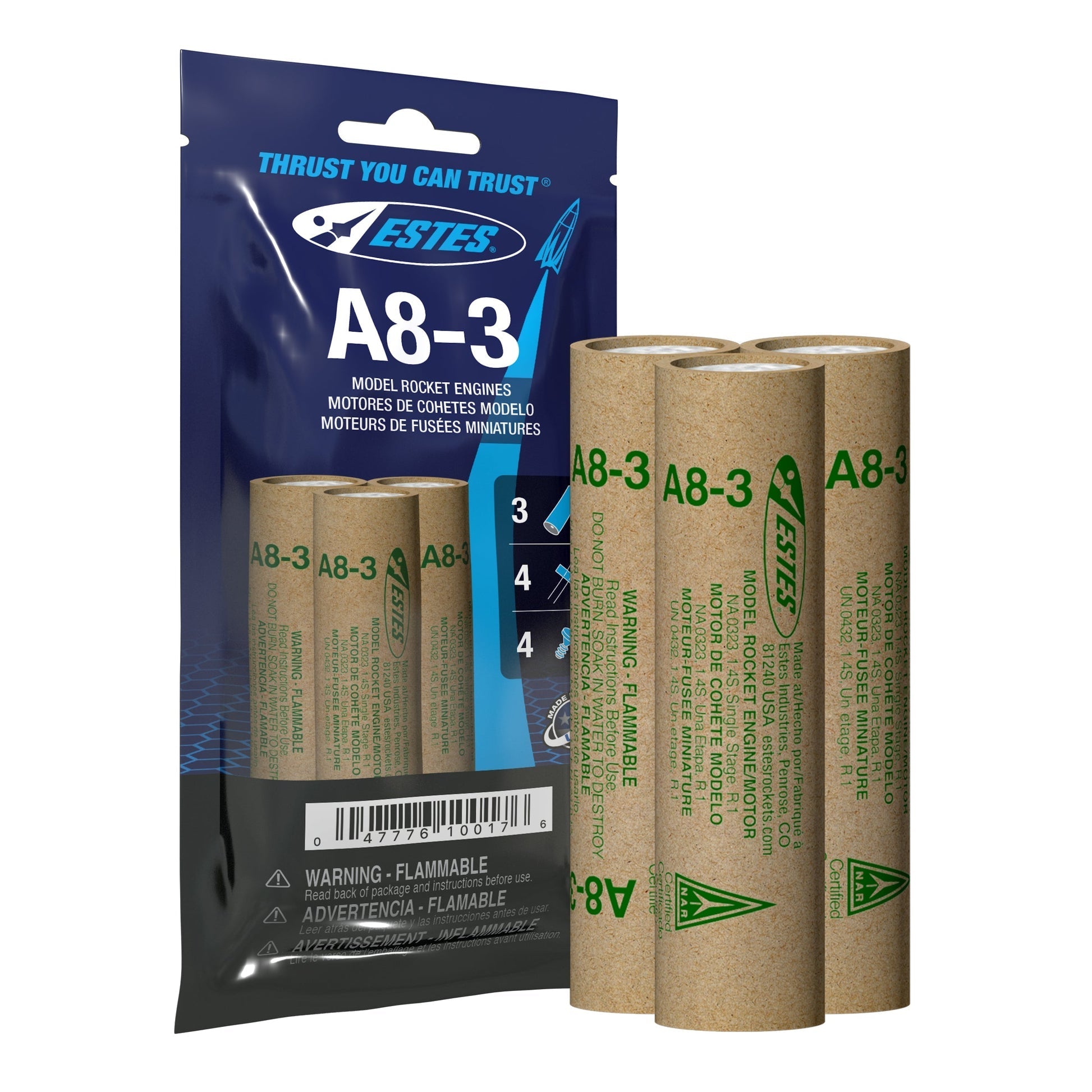A8-3 Model Rocket Engines (3pk)