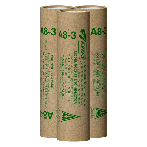 A8-3 Model Rocket Engines (3pk)