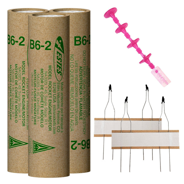 ESTES - B6-2 Model Rocket Engines, (3pk)
