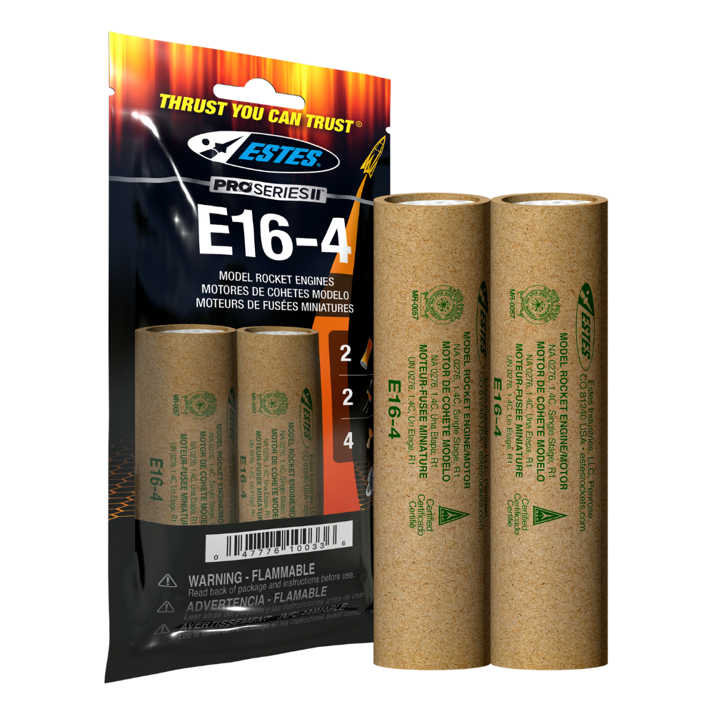 E16-4 29mm Model Rocket Engines (2pk)