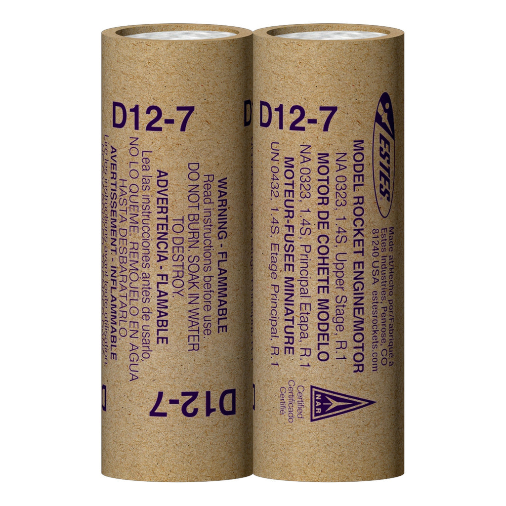 Estes Rockets - D12-7 Model Rocket Engines, (2pk)