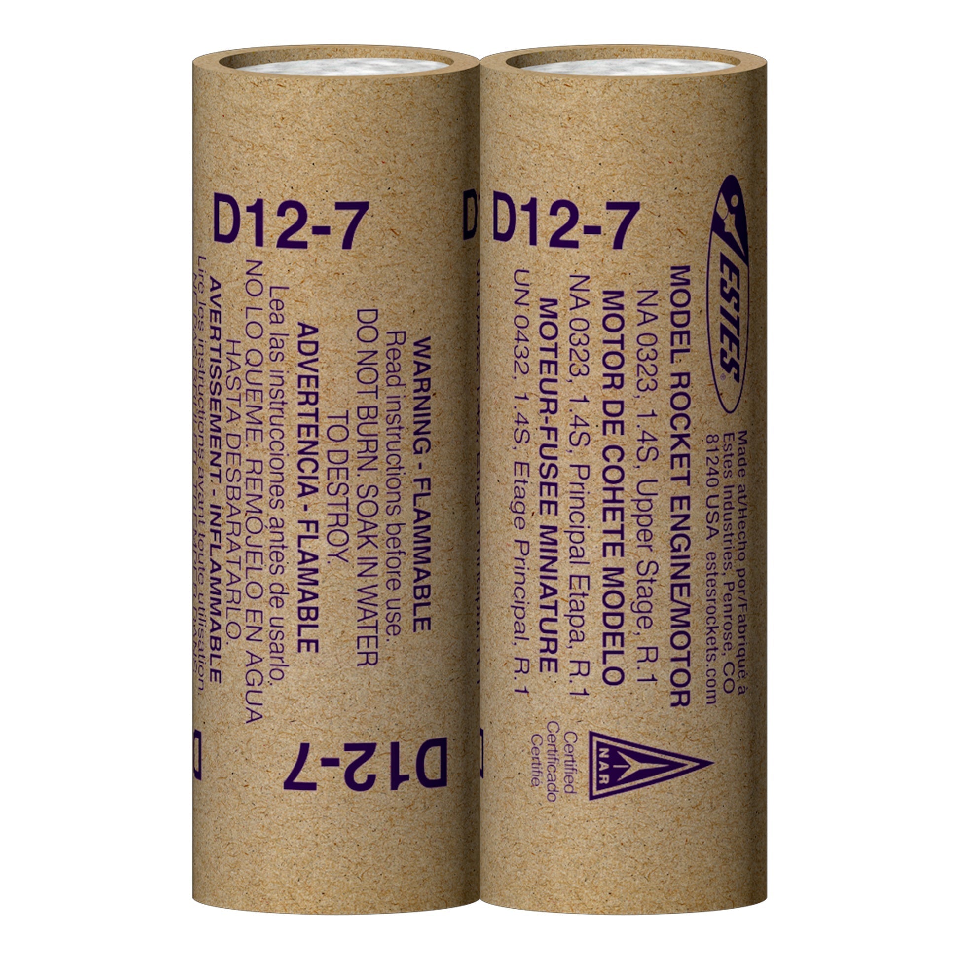 Estes Rockets - D12-7 Model Rocket Engines, (2pk)