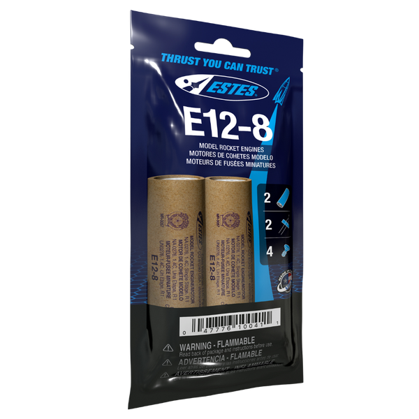 E12-8 Model Rocket Engines, (2pk)