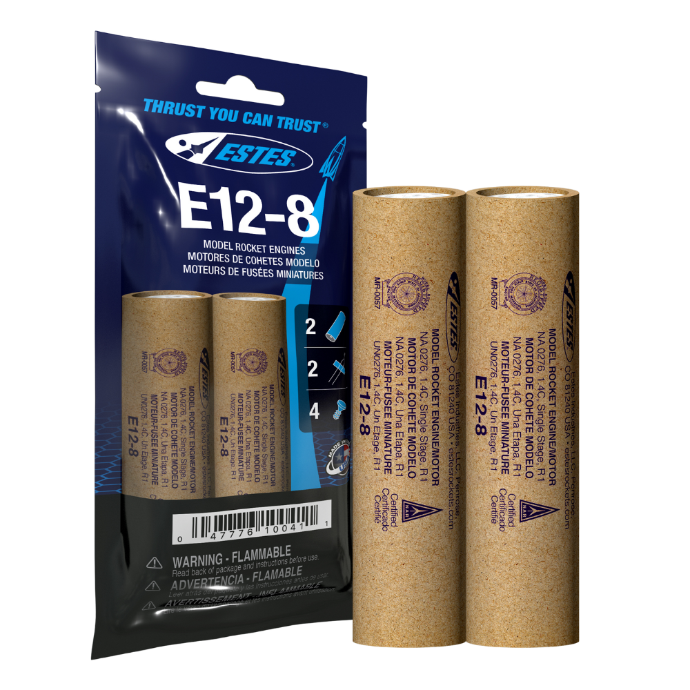E12-8 Model Rocket Engines, (2pk)