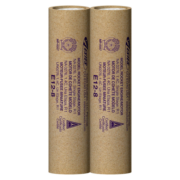 E12-8 Model Rocket Engines, (2pk)