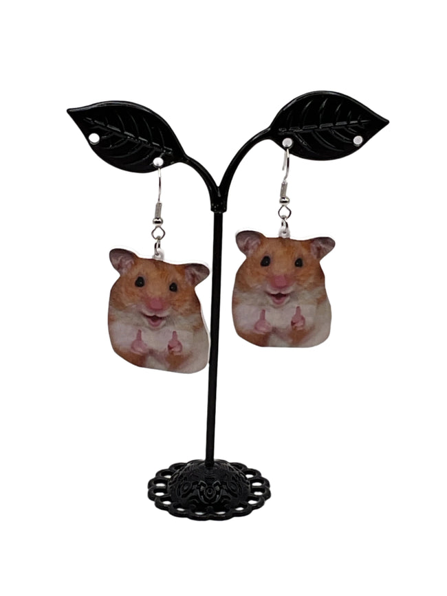 Hamster Meme Earrings Hover Image