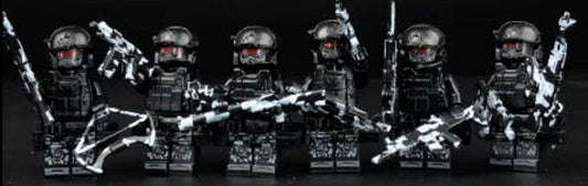 Black Panther Police Set of 6 Custom Minifig