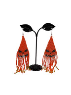 Jack-o-lantern Tassel Earrings