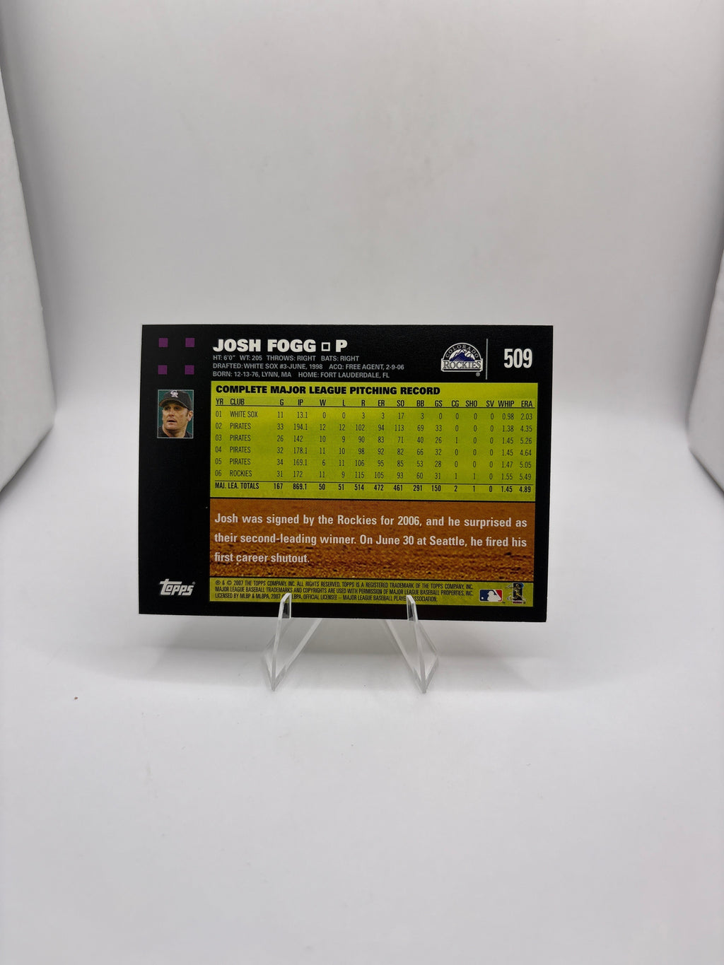 Topps Josh Fogg