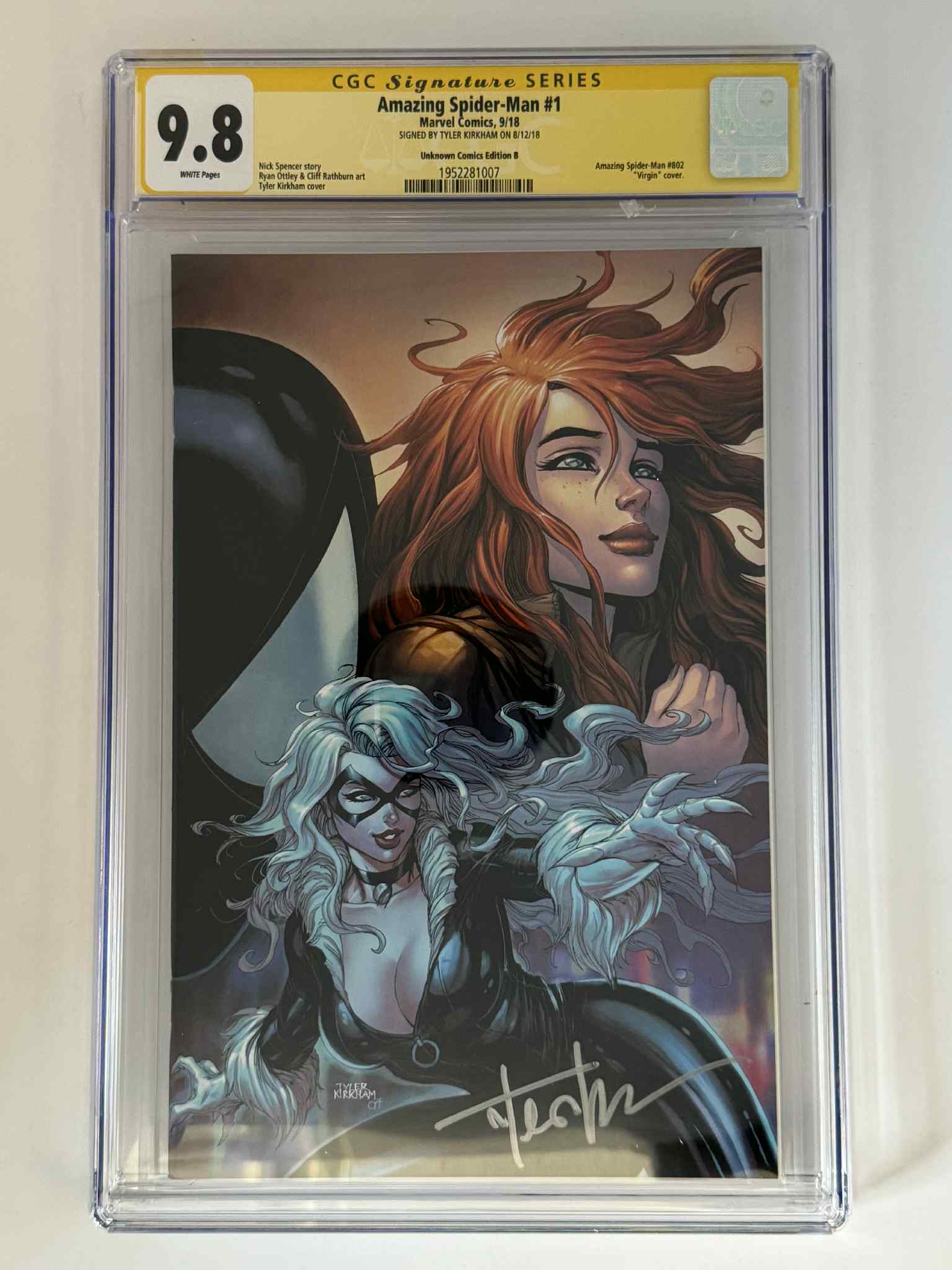 [Signed by Tyler Kirkham] Amazing Spider-Man #1 CGC 9.8 Yellow Label Exclusive Virgin Var Main image