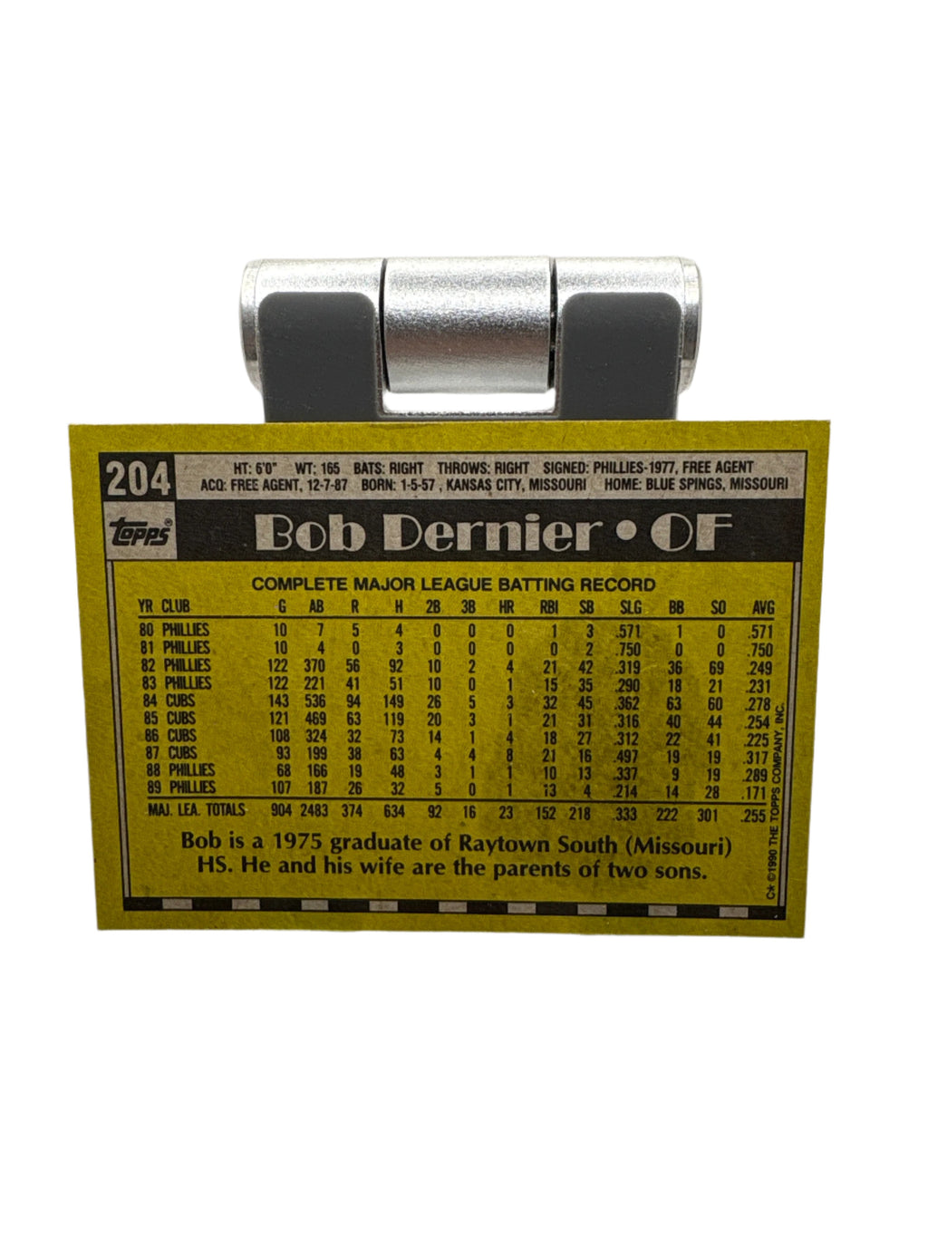 Topps Bob Dernier