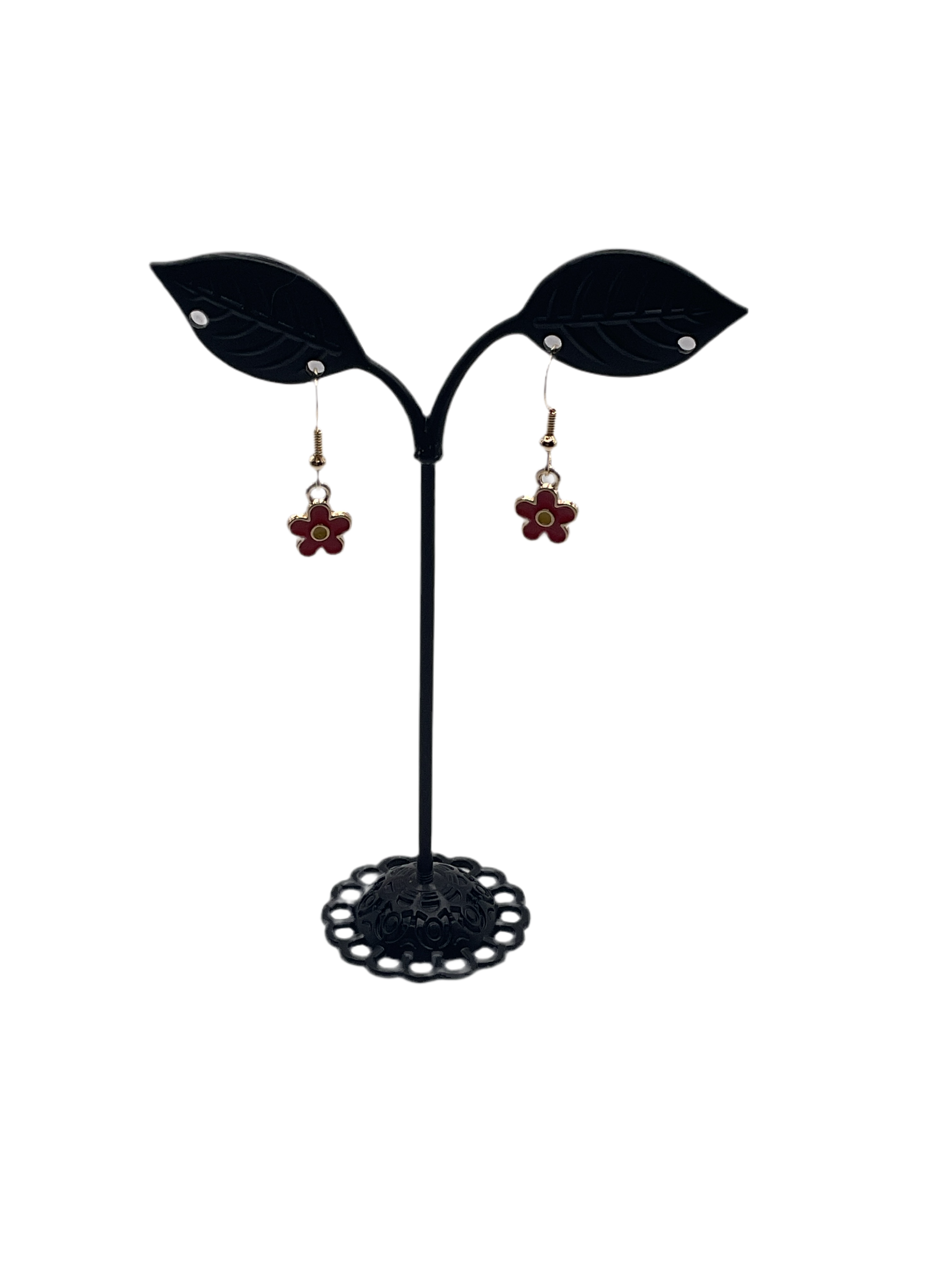 Red Flower Earrings