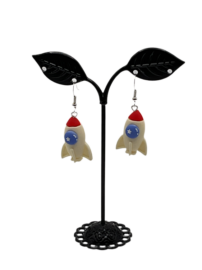 Rocket ship earrings Hover Image