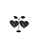 Zebra Print Heart Earrings