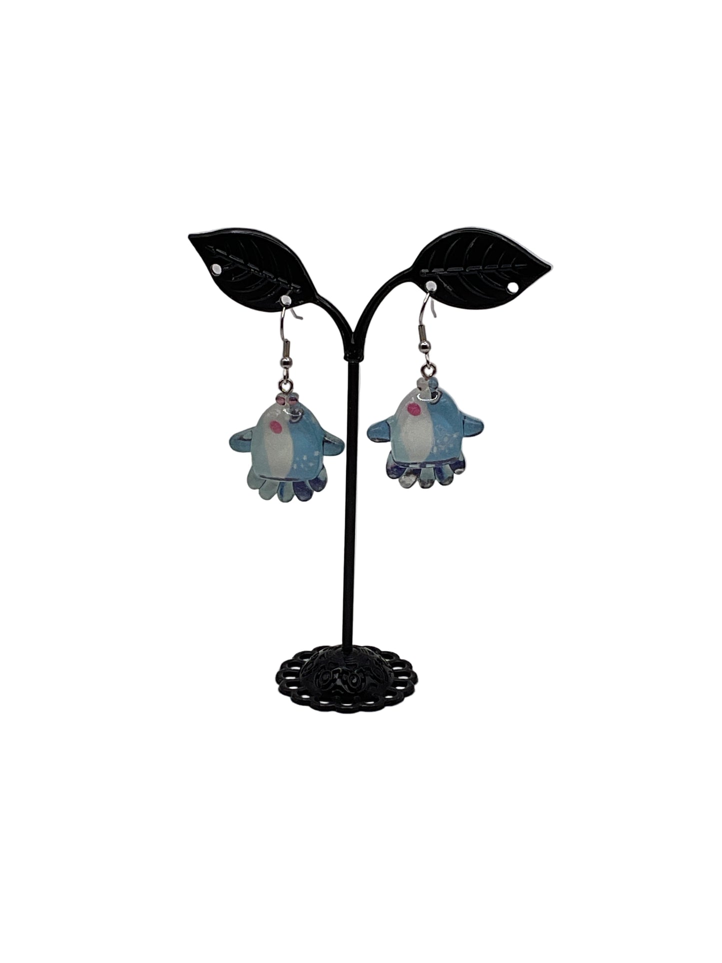 Blue and White Fish Earrings