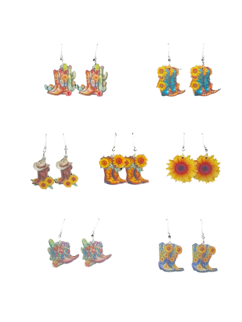 Boots And Sunflower Earrings