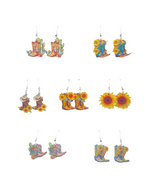 Boots And Sunflower Earrings