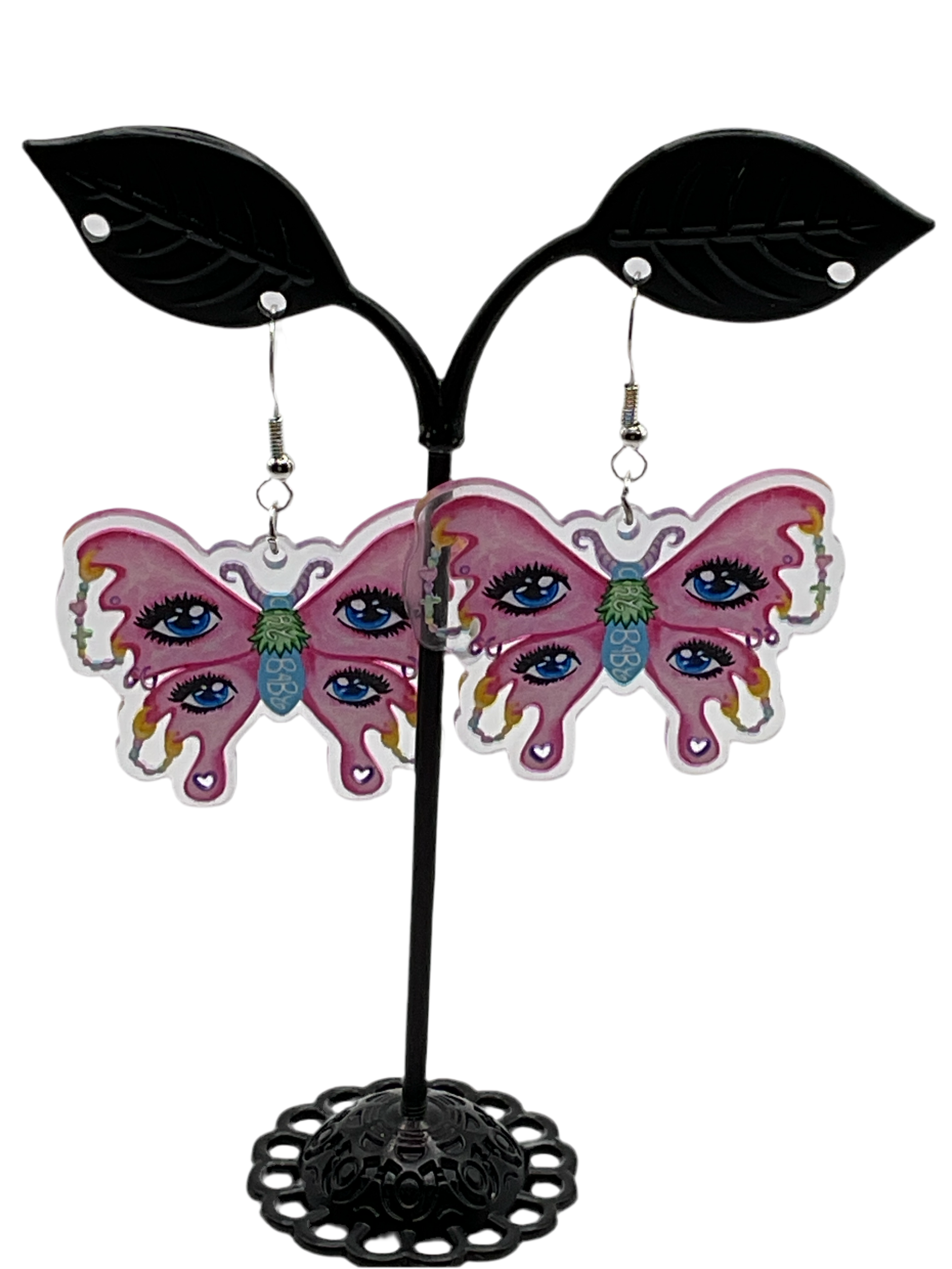 Pink Butterfly earrings Main image