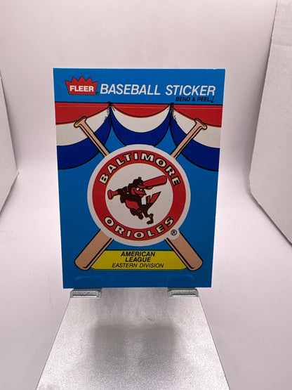 Fleer Baltimore Orioles Baseball Sticker Sports Card