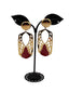 Gold and red earrings