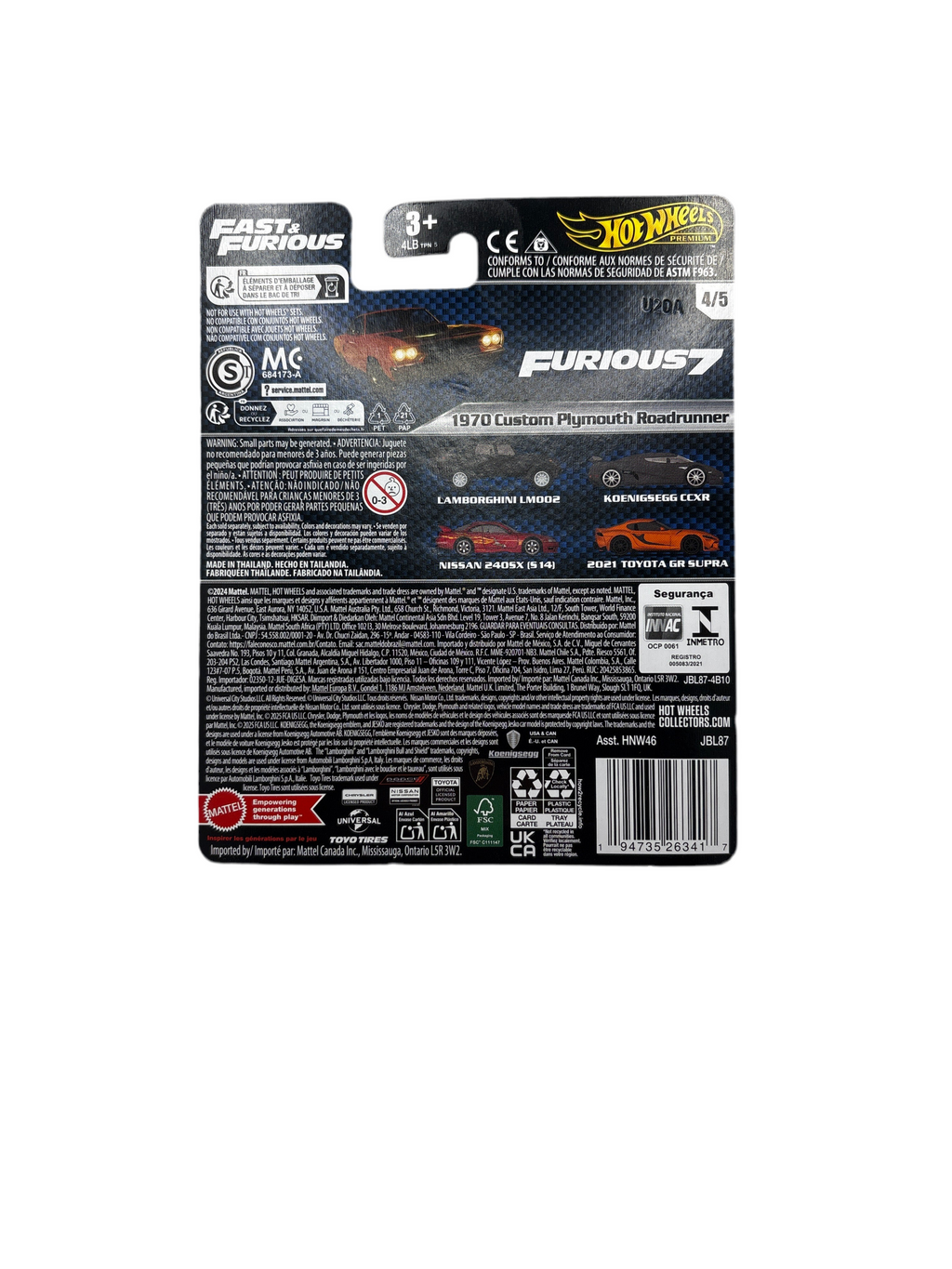 Hot Wheels 1970 Custom Plymouth Roadrunner Diecast Orange