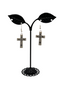 white cross earrings