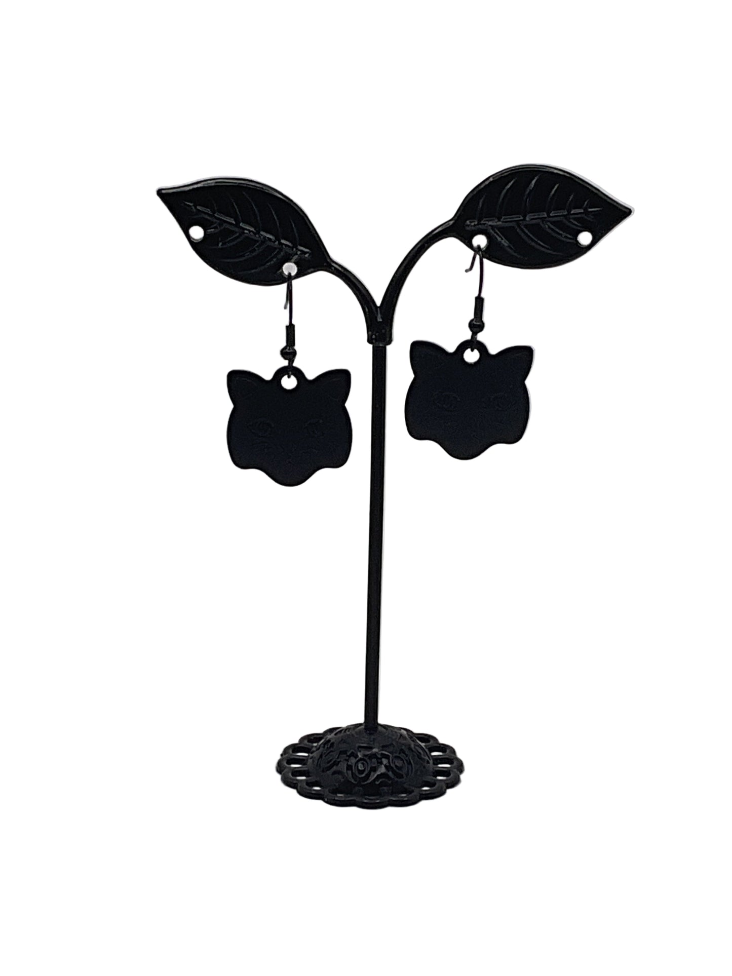 Cat Head Tag Earrings