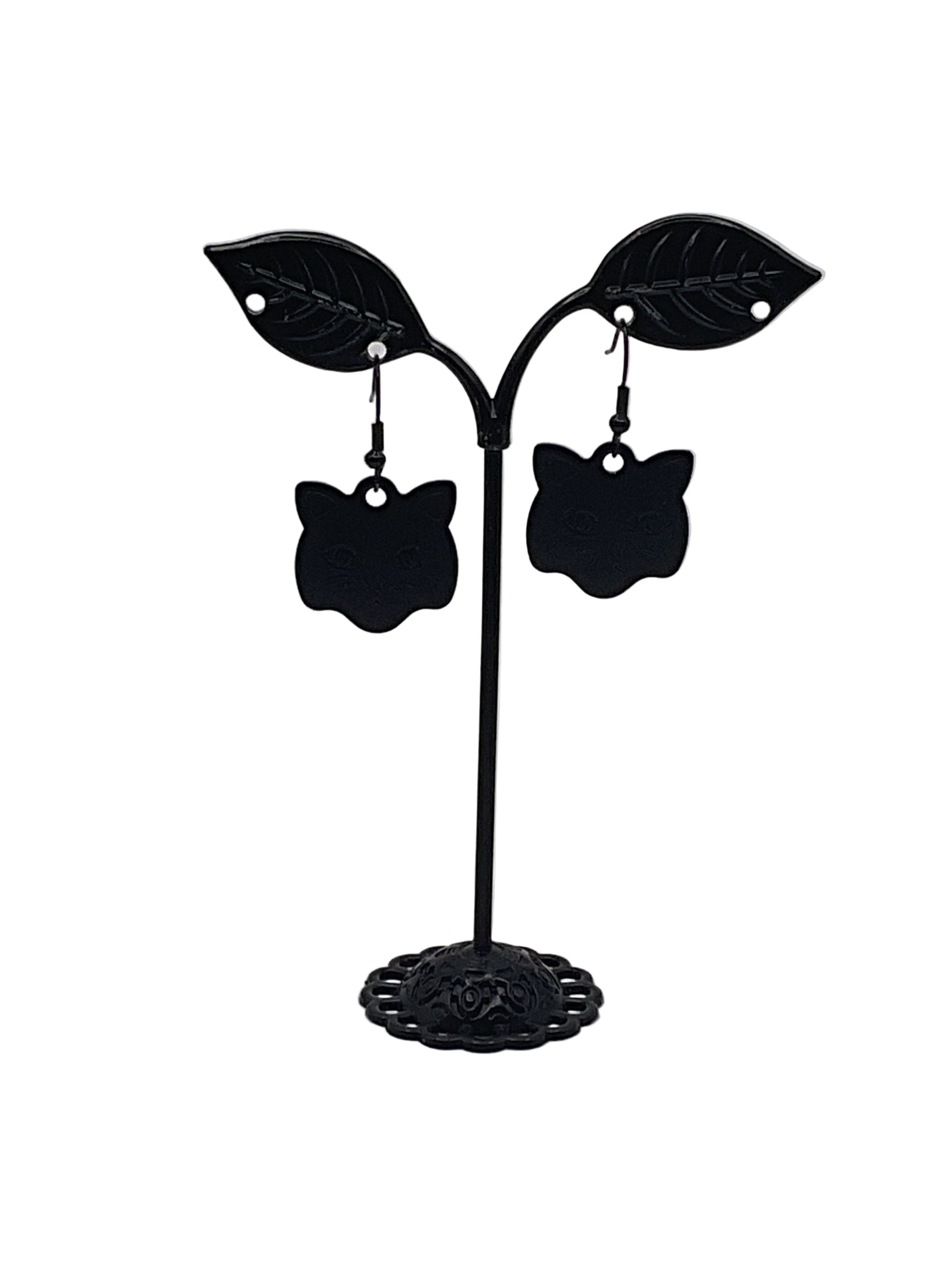 Cat Head Tag Earrings