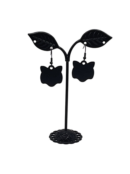 Cat Head Tag Earrings
