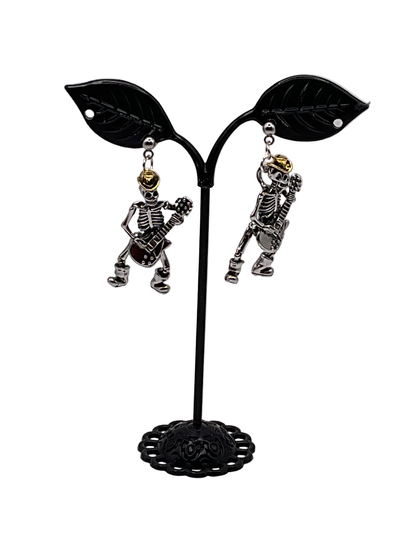Cowboy skeleton earrings
