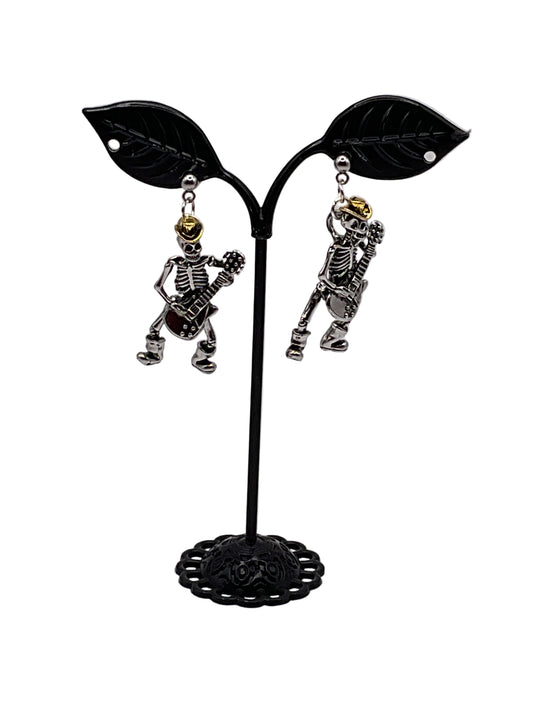 Cowboy skeleton earrings