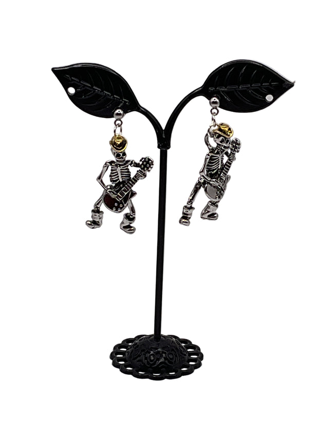 Cowboy skeleton earrings Hover Image