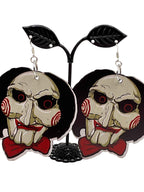 Large Wooden Horror Earrings