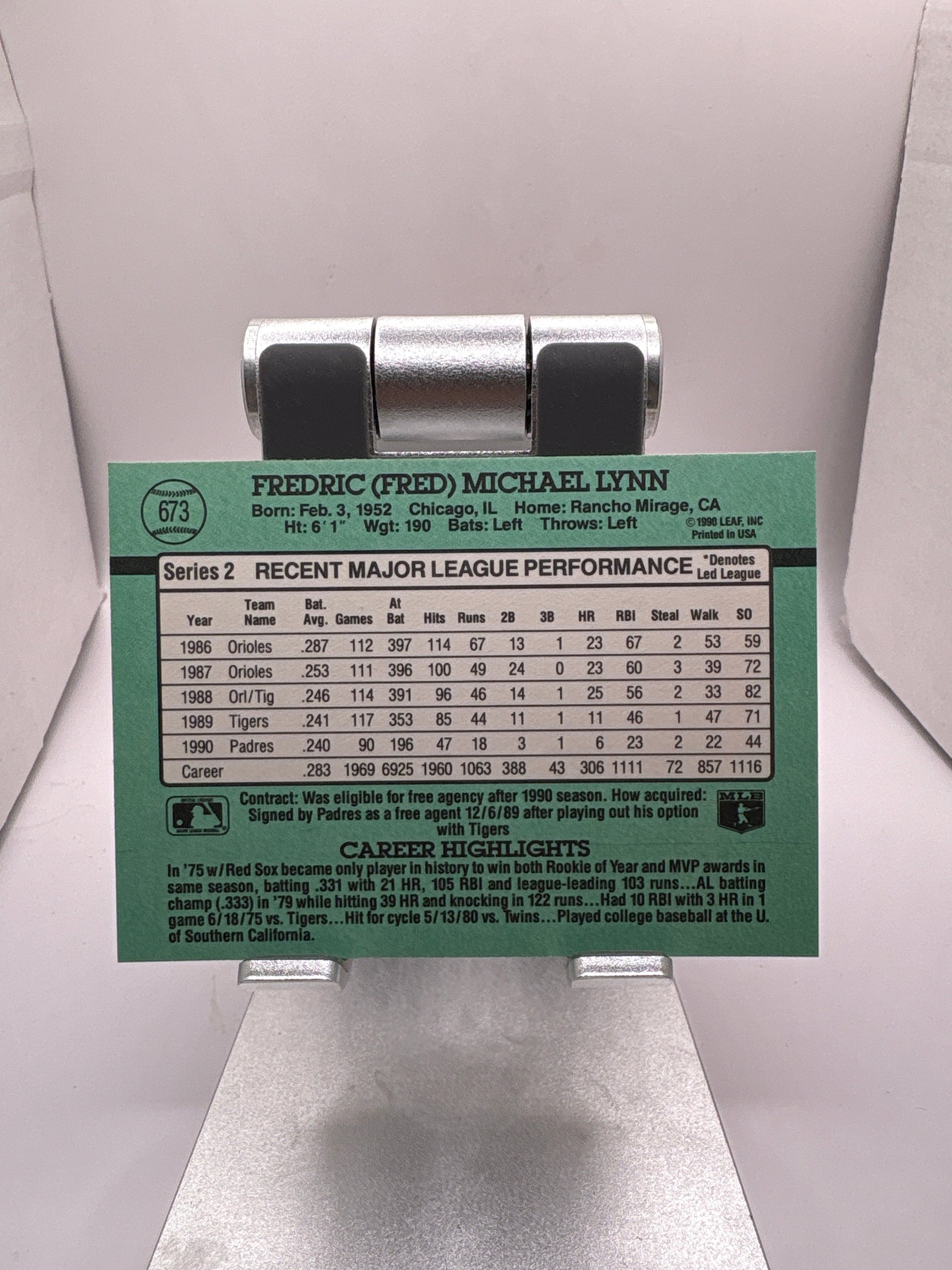 Donruss Fred Lynn Sports Card