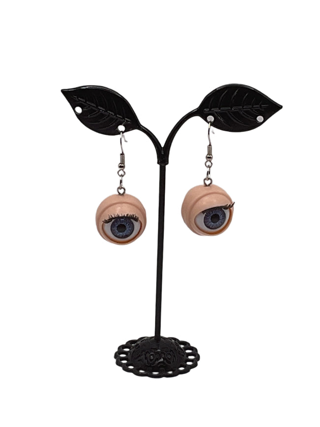 Closing Eye ball earrings Hover Image