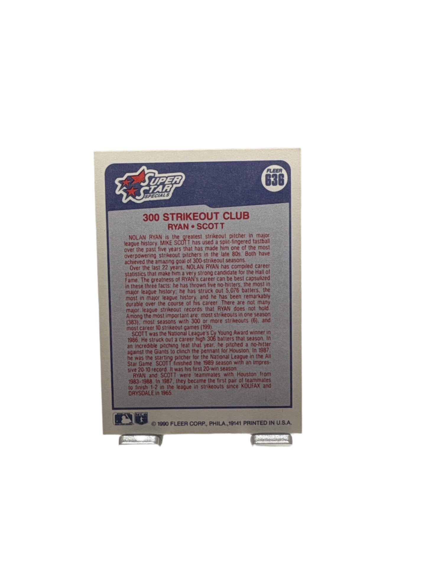 Fleer Nolan Ryan Mike Scott