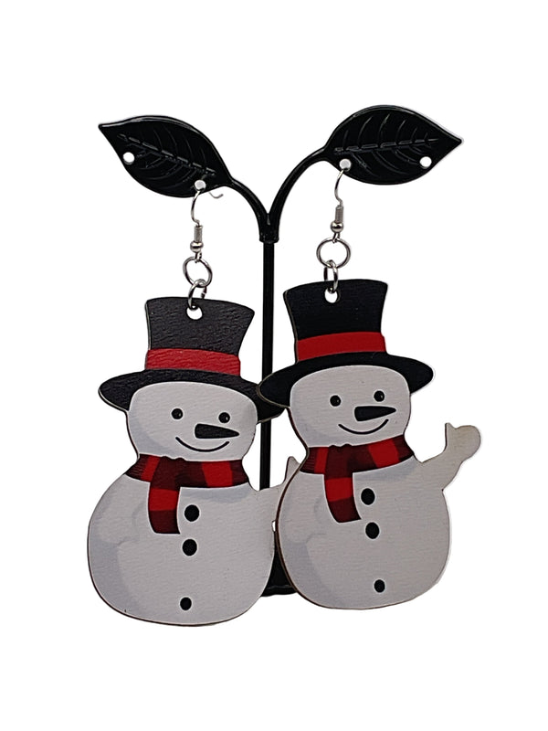 Wooden Christmas Earrings