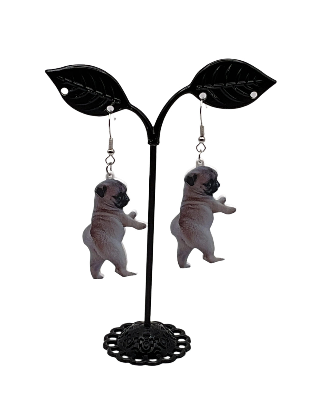 Pug meme earrings