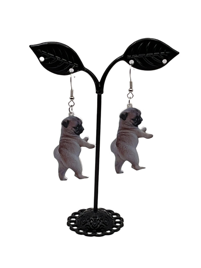 Pug meme earrings Hover Image
