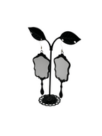 Black Hand Mirror Earrings