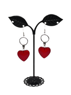 Red heart earrings