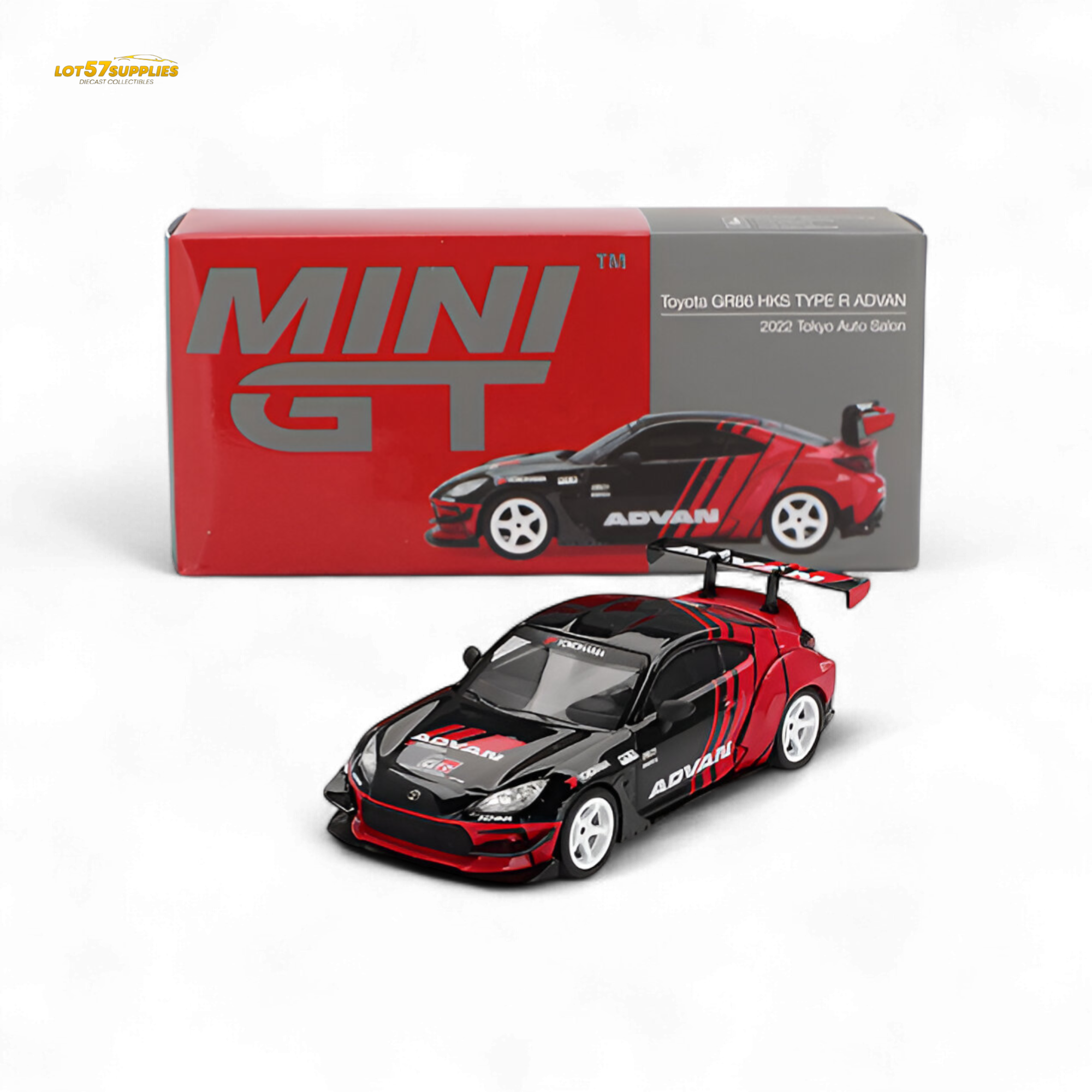 Mini-GT Toyota GR86 HKS TYPE R ADVAN 2022 Tokyo Auto Salon RHD - 1:64 Main image