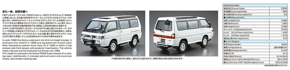 1/24 MITSUBISHI P35W DELICA STAR WAGON '91 Model Kit - Collectors World Toys