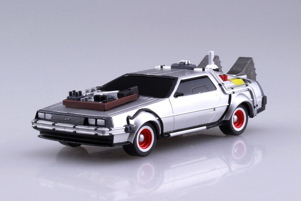 1/43 BACK TO THE FUTURE 1/43 Pullback DELOREAN from PART 3 & Rail road Model Kit - Collectors World Toys