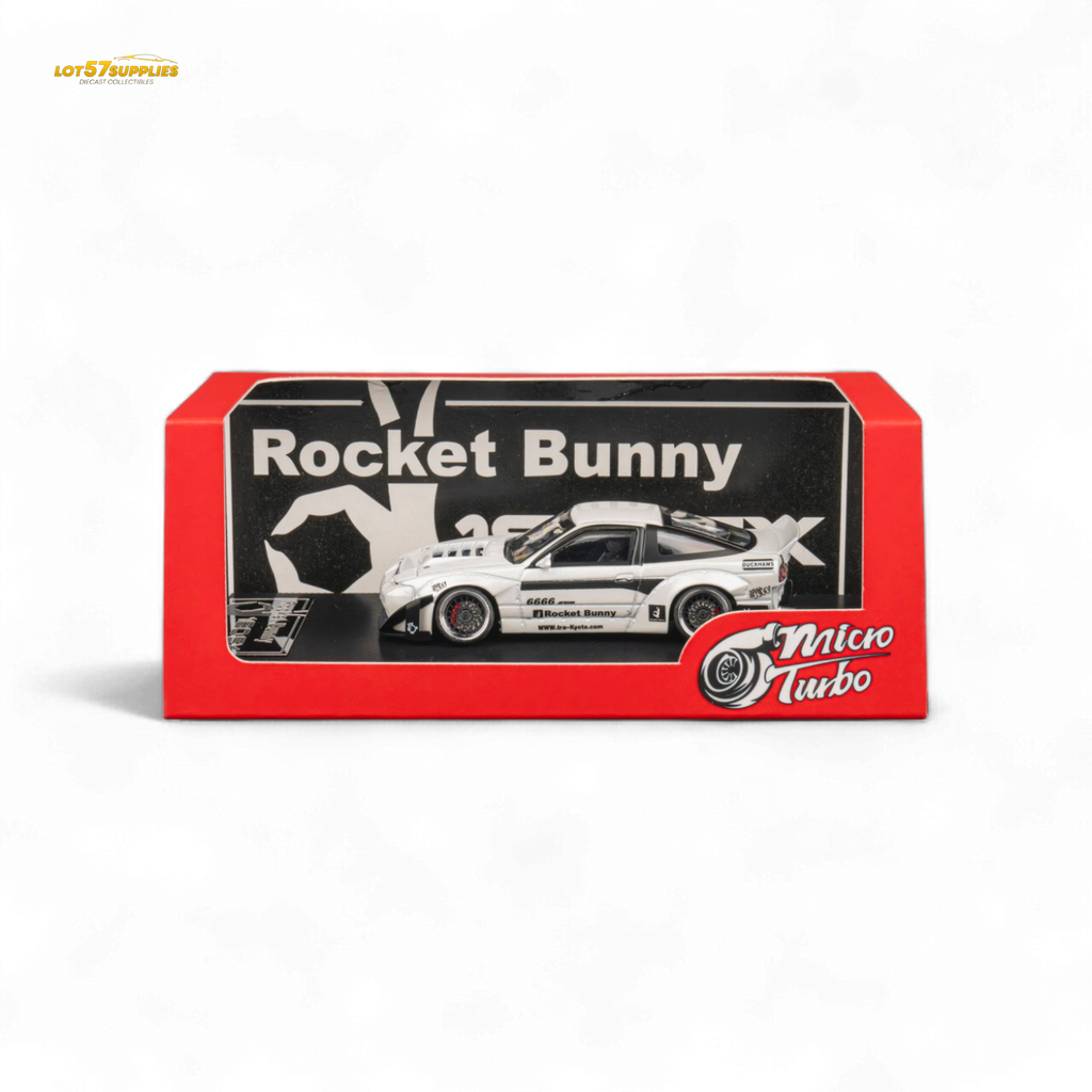MicroTurbo Custom 180SX - Pandem Rocket Bunny White 1:64 - Collectors World Toys