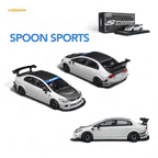 (Pre-Order) Microturbo Honda Civic Type R FD2 Spoon Sports - Metallic White 1:64