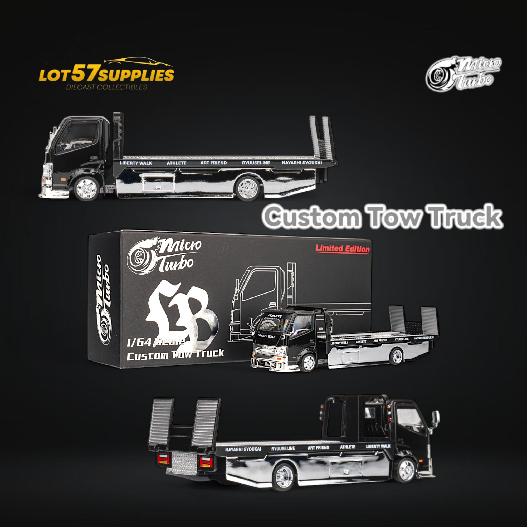 MicroTurbo HINO 300 Custom Flatbed Truck AIT Limited Edition Flatbed 1:64 Main image
