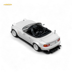 (Pre-Order) Microturbo Custom MX5 Rocket Bunny - Metallic White 1:64 - Collectors World Toys