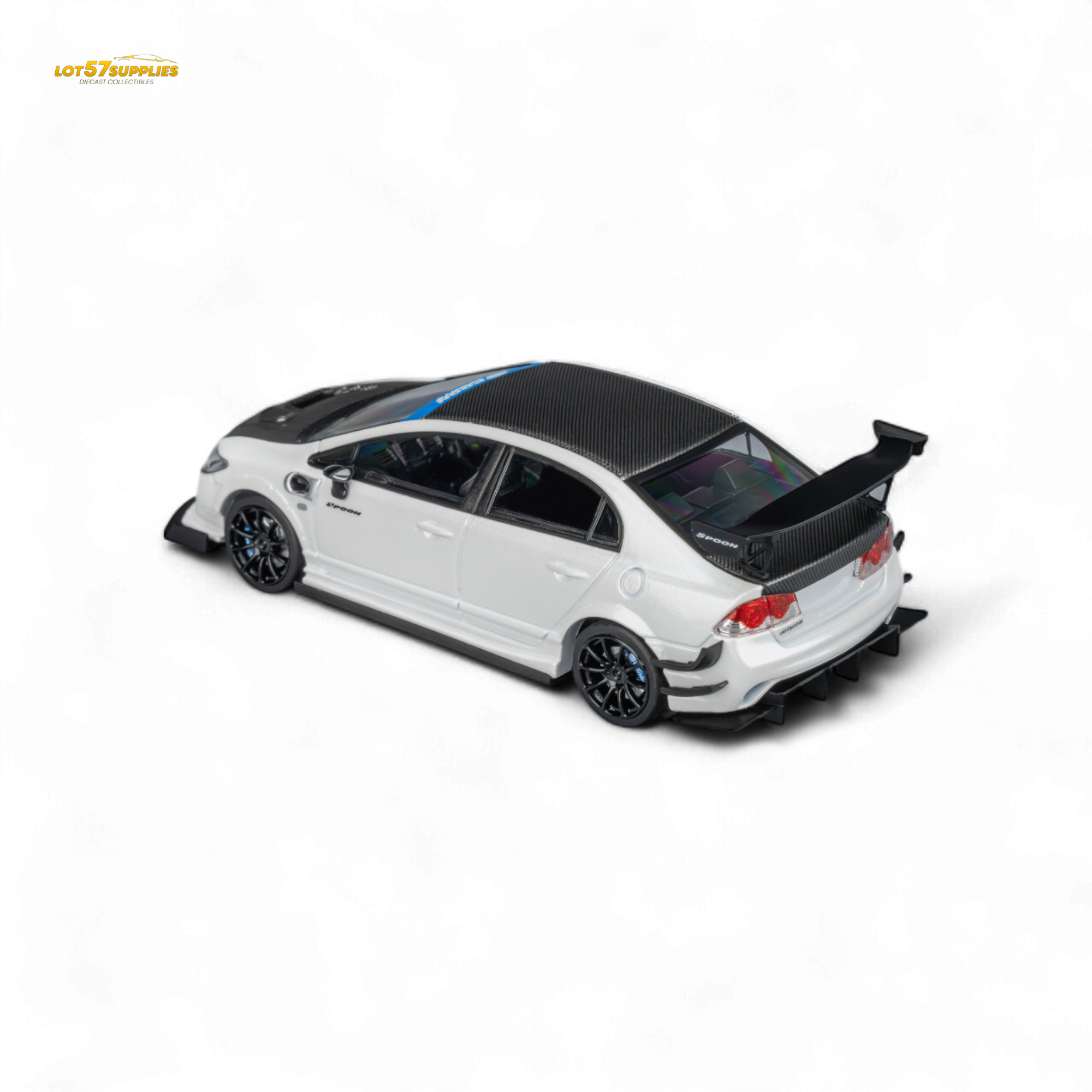 (Pre-Order) Microturbo Honda Civic Type R FD2 Spoon Sports - Metallic White 1:64 - Collectors World Toys
