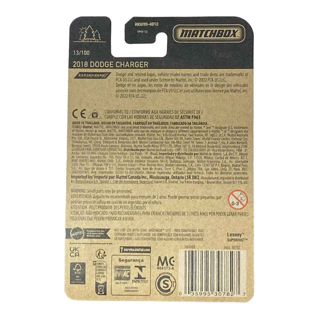 Matchbox 2018 Dodge Charger - Matchbox 70 Years Series 13/100 Main Image